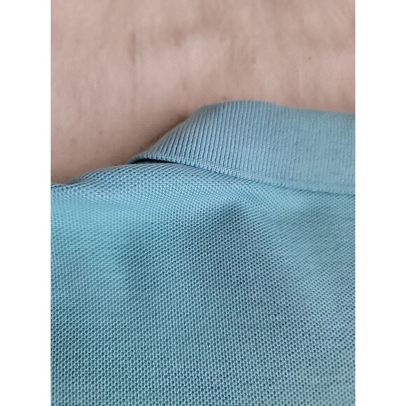 Lands End Mens XL Polo Shirt Red Light Blue Solid Cotton Casual USA VTG 90s - Picture 12 of 13